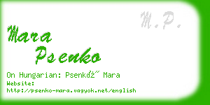 mara psenko business card